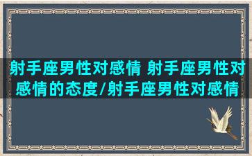 射手座男性对感情 射手座男性对感情的态度/射手座男性对感情 射手座男性对感情的态度-我的网站